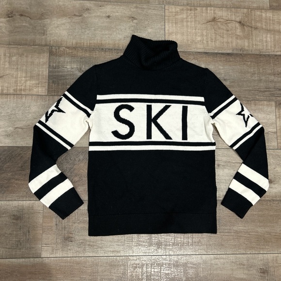 Perfect Moment merino wool turtleneck ski sweater in black - Picture 3 of 5